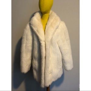Vintage White Faux Fur Coat